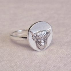 Size N - Highland Cow Sterling Silver Ring 1 Size N - Highland Cow Sterling Silver Ring 2