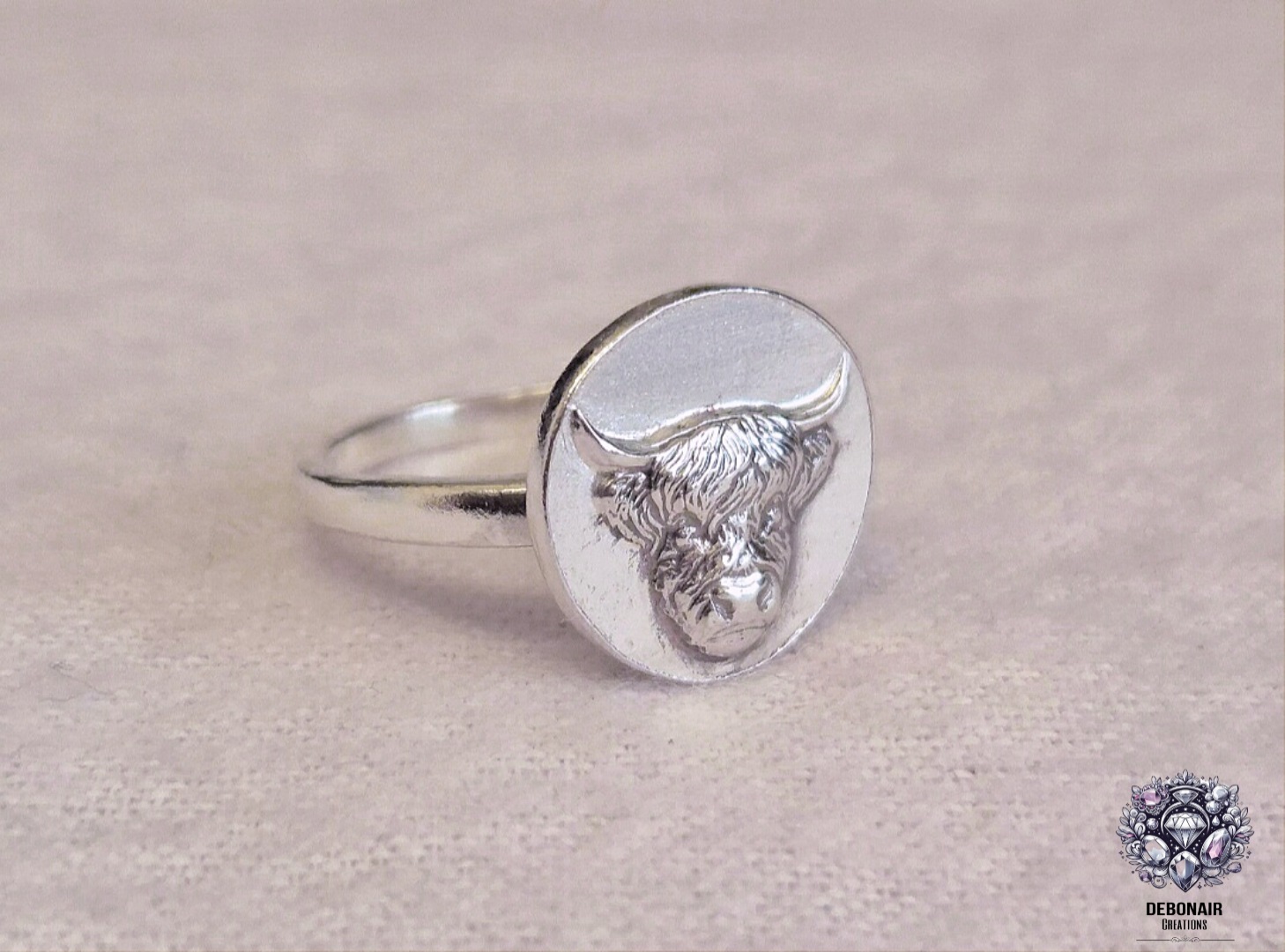 Size N - Highland Cow Sterling Silver Ring Size N - Highland Cow Sterling Silver Ring