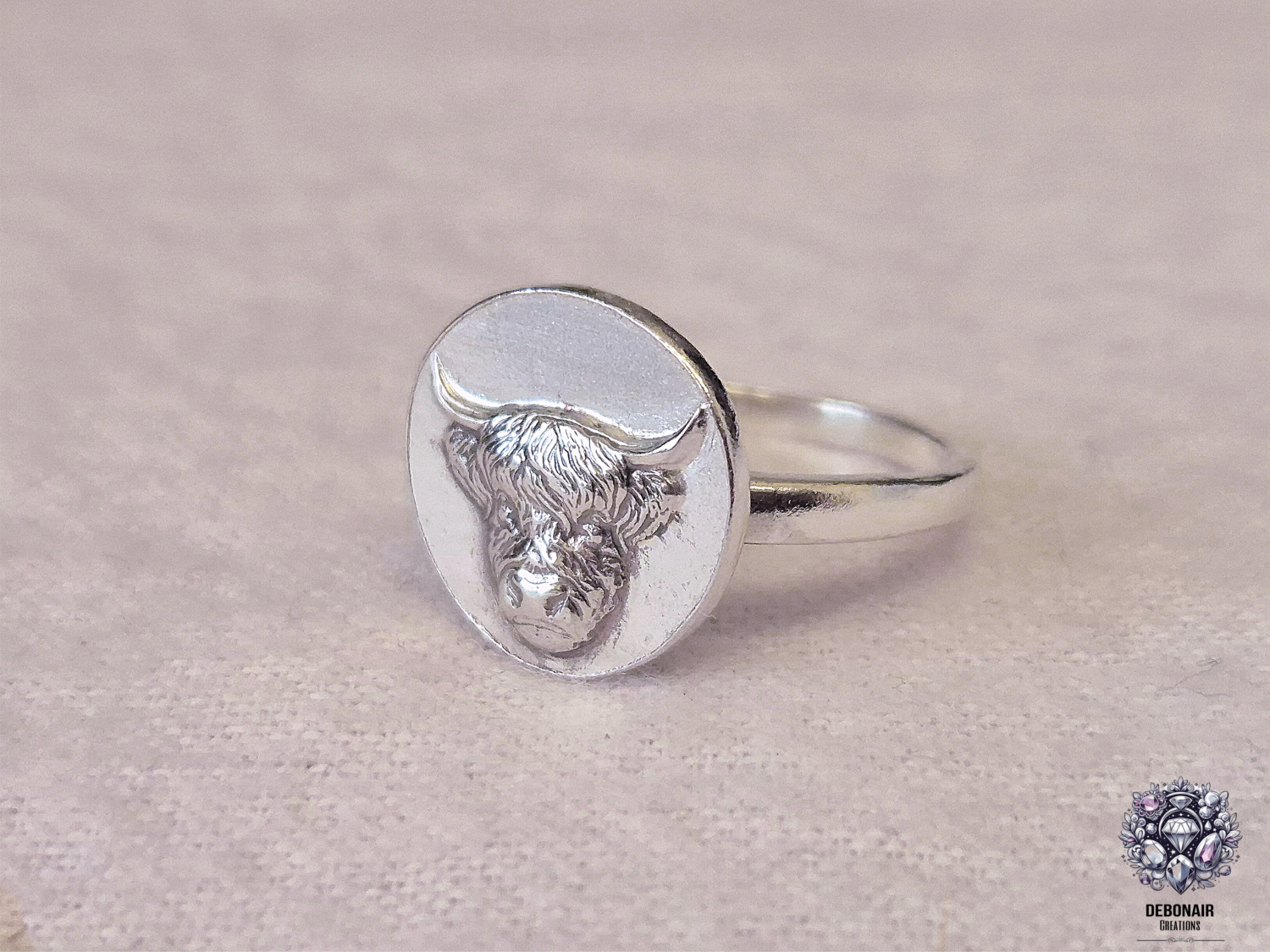 Size N - Highland Cow Sterling Silver Ring Size N - Highland Cow Sterling Silver Ring
