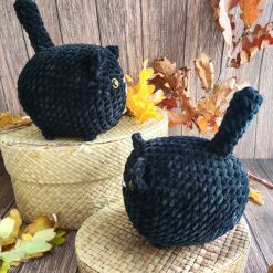 Crochet Black Loaf Cat- Halloween Edition 3 Crochet Black Loaf Cat- Halloween Edition 3
