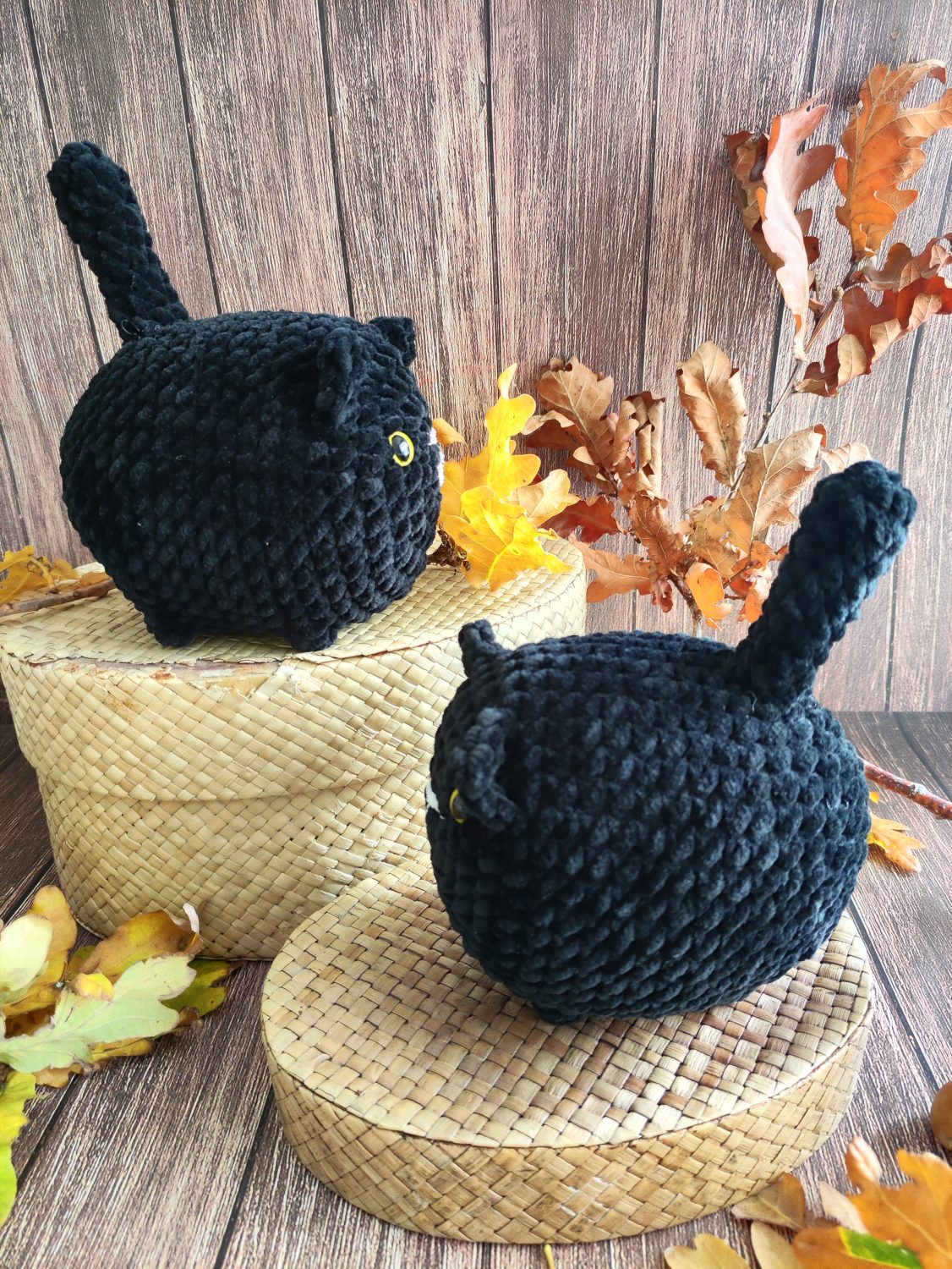 Crochet Black Loaf Cat- Halloween Edition Crochet Black Loaf Cat- Halloween Edition
