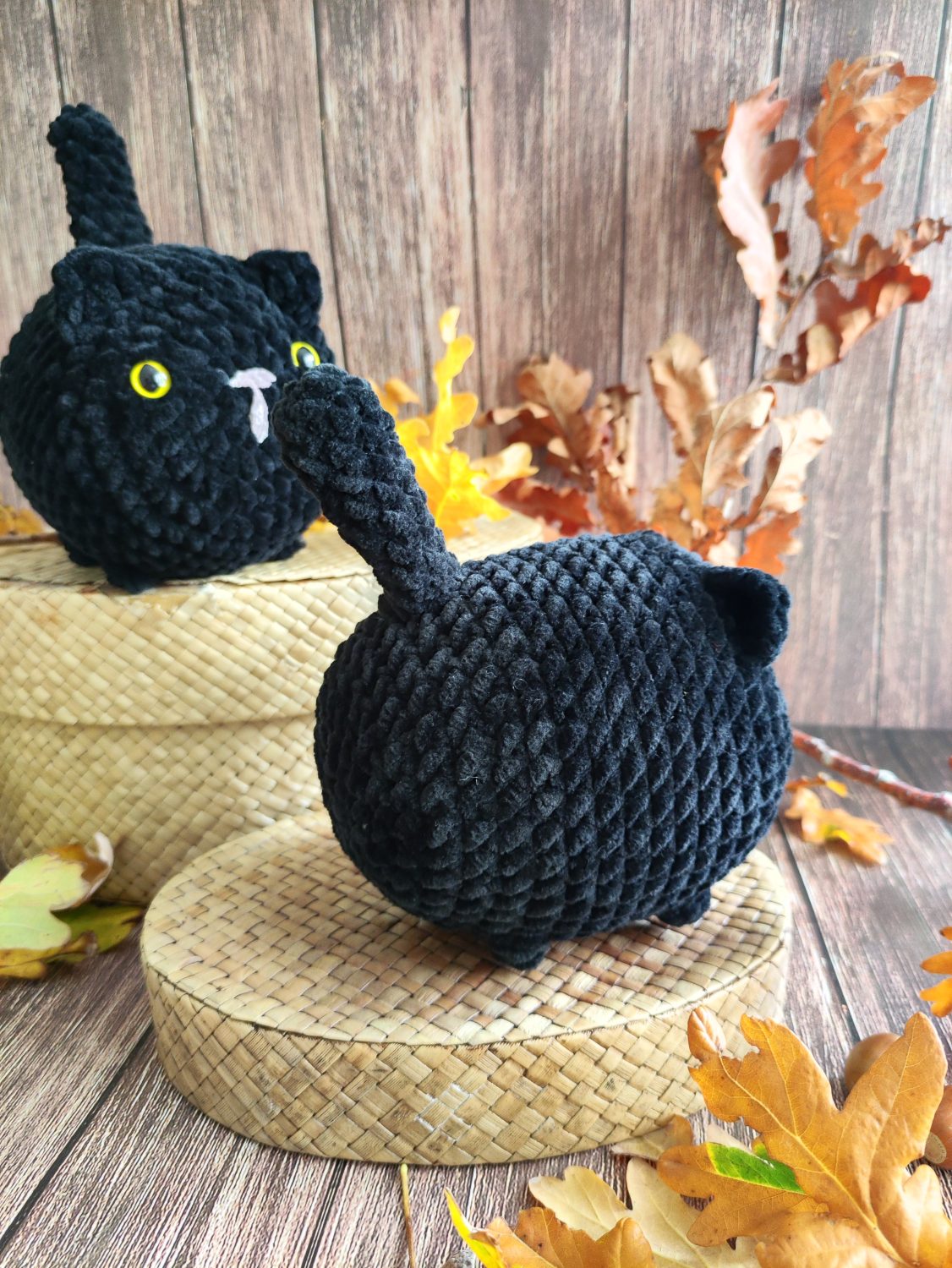 Crochet Black Loaf Cat- Halloween Edition Crochet Black Loaf Cat- Halloween Edition