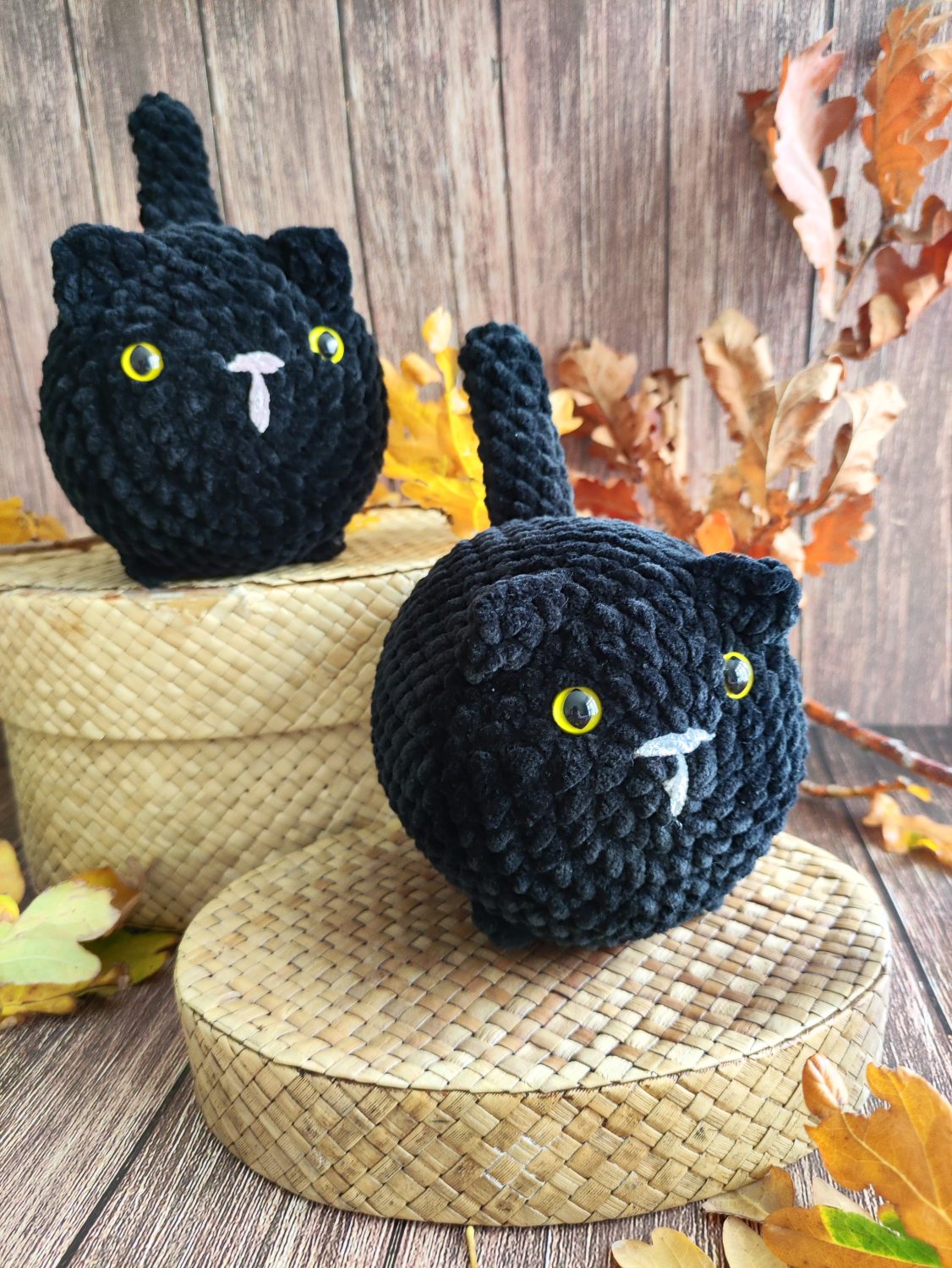 Crochet Black Loaf Cat- Halloween Edition Crochet Black Loaf Cat- Halloween Edition
