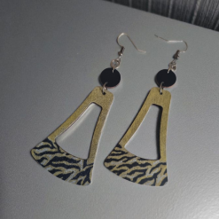 Tiger Stripe Earrings Gold 3 Tiger Stripe Earrings Gold 3