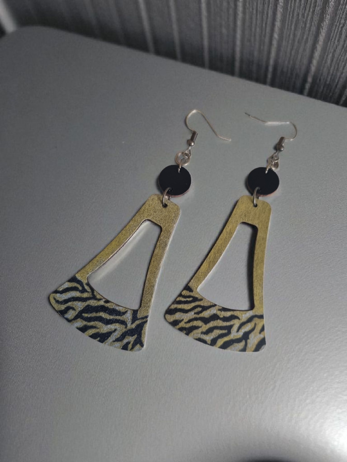 Tiger Stripe Earrings Gold Tiger Stripe Earrings Gold
