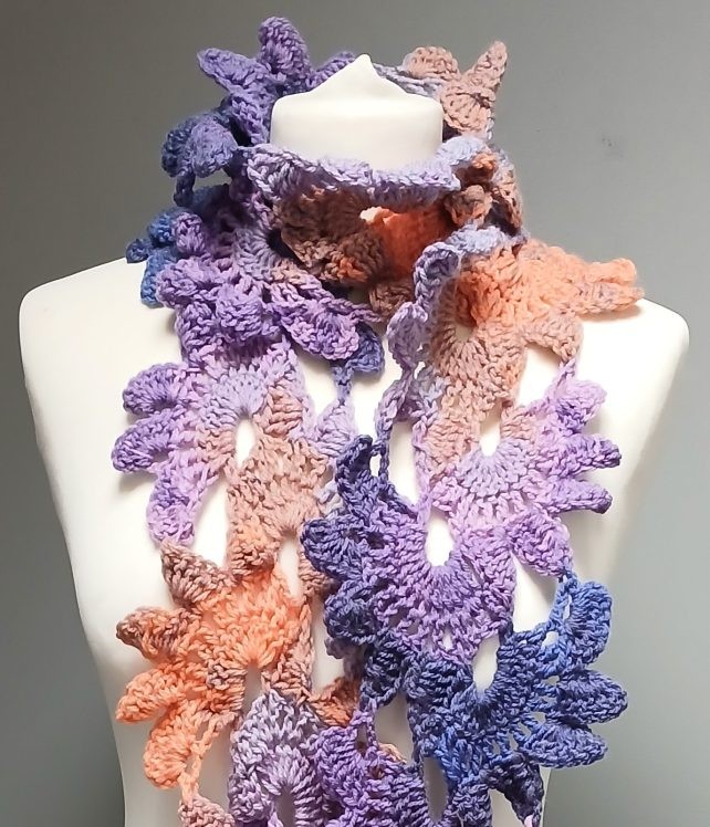 Crochet Flower Scarf Crochet Flower Scarf