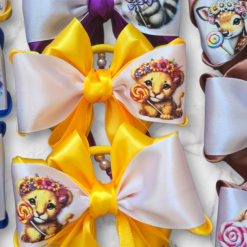 Hairbows with animals print ( 2 hairbows) 5