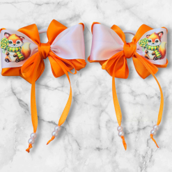 Hairbows with animals print ( 2 hairbows) 16