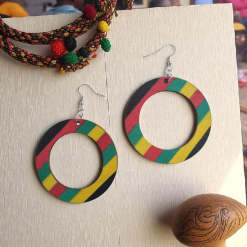Rasta-Style Hoop Earrings