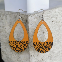 Tiger Stripe Teardrop Earrings