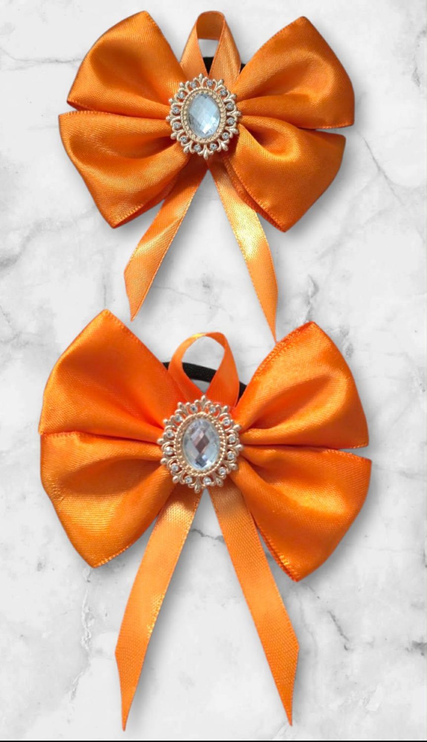 Gift box with hairbows collection in orange colors (4 in 1) Gift box with hairbows collection in orange colors (4 in 1)