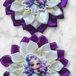 Hairbows " Girl with purple lilacs"( 1 hairbow) 1
