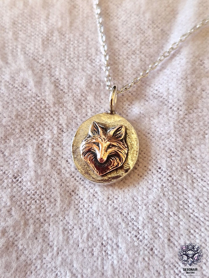 Pendant Only - Copper And Sterling Silver Fox Pendant Pendant Only - Copper And Sterling Silver Fox Pendant