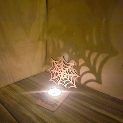 Halloween Spider Web Tea Light Holder, Wooden Candle Lantern, Spooky Home Décor, DIY Assembly Kit