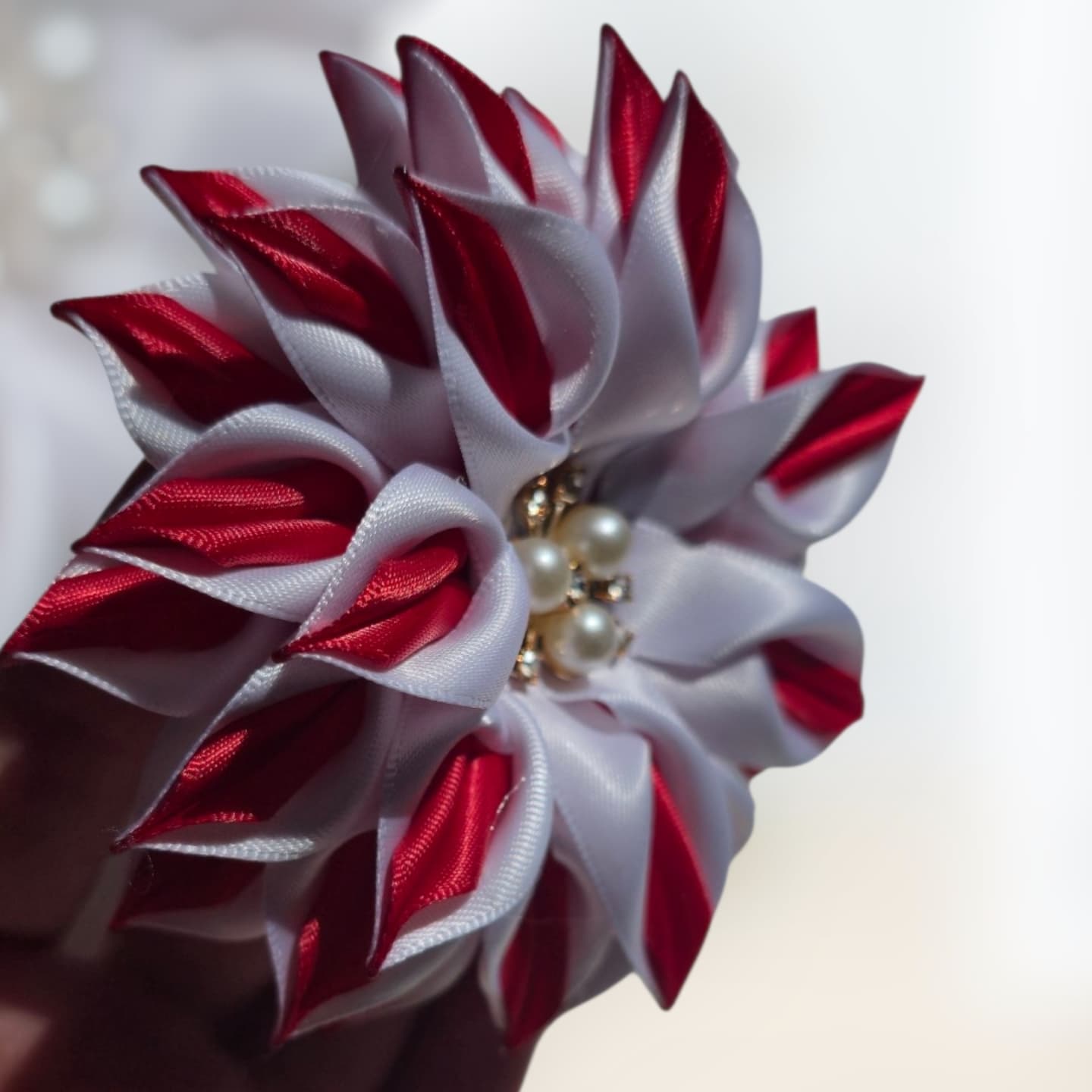 Gift box with hairbows collection in red colors. Gift box with hairbows collection in red colors.