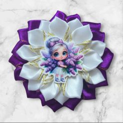 Hairbows " Girl with  purple lilacs"( 1 hairbow)