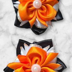Gift box with hairbows collection in orange colors (4 in 1) 2 Gift box with hairbows collection in orange colors (4 in 1) 2