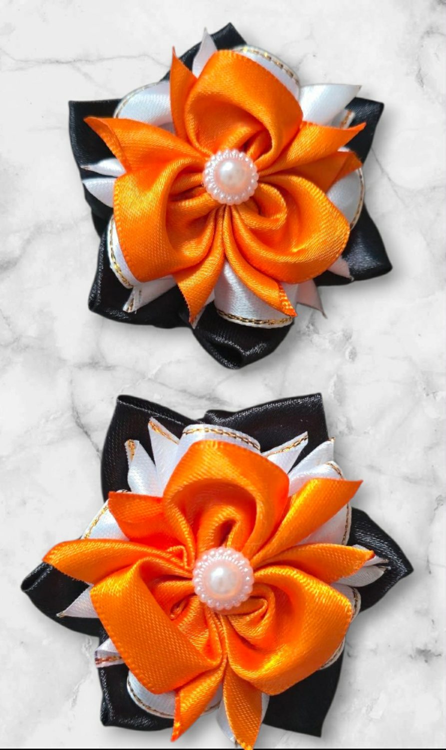 Gift box with hairbows collection in orange colors (4 in 1) Gift box with hairbows collection in orange colors (4 in 1)