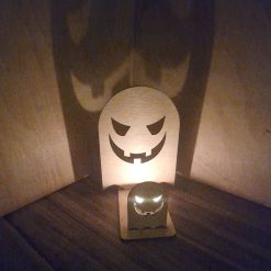 Halloween Ghost Tea Light Holder, Wooden Candle Lantern, Spooky Home Décor, DIY Assembly Kit
