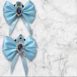 Gift box with hair clip and hairbows collection in lighy blue color (6 in 1) 4 Gift box with hair clip and hairbows collection in lighy blue color (6 in 1) 4