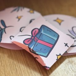 B - 10 Handmade Christmas Designs Pillow Gift Boxes =  7×5 x 1.5cm
