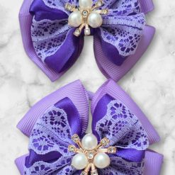 Gift box with hair clip and hairbows pretty in purple (5 in 1) 2 Gift box with hair clip and hairbows pretty in purple (5 in 1) 2