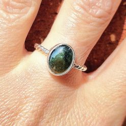 Size N 1/2 - Moss Agate Sterling Silver Ring