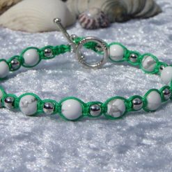 Howlite Square Knot Macramé Bracelet 1 Howlite Square Knot Macramé Bracelet 1
