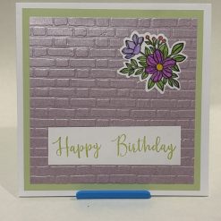 Floral brick Birthday card