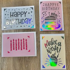 A Set of 4 Handcrafted Birthday Cards – Precision Cut Designs