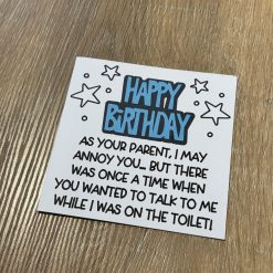 Funny Parent Birthday Card – Humorous Toilet Joke Design