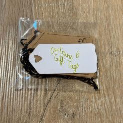 Handmade Dog-Themed Gift Tag Set – 6 Kraft Tags with Paw Print & Bone Designs