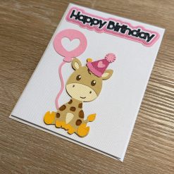 Handmade Giraffe Birthday Card – Cute Animal Design 1