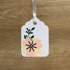 Handmade Floral Birthday Card with Matching Gift Tag – Window & Flowers Design 2 Handmade Floral Birthday Card with Matching Gift Tag – Window & Flowers Design 2