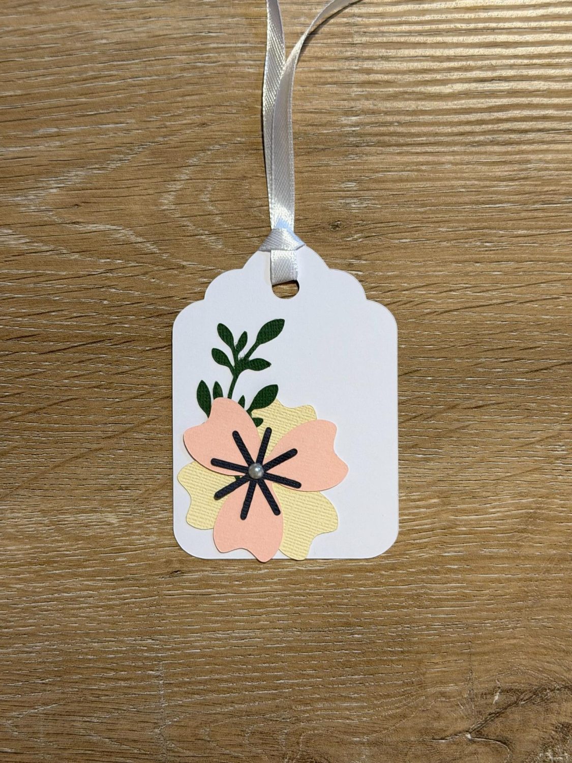 Handmade Floral Birthday Card with Matching Gift Tag – Window & Flowers Design Handmade Floral Birthday Card with Matching Gift Tag – Window & Flowers Design