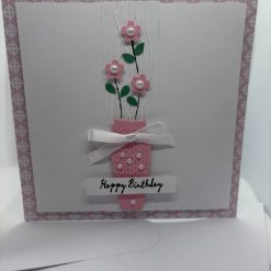 Pink Vase Birthday Card