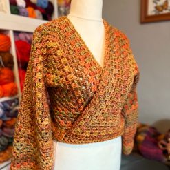 Hexagon Ballet Wrap Cardigan - Autumn Orange