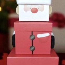 Santa stacking boxes