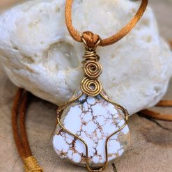 Wire wrapped pendant - Crazy Horse Jasper