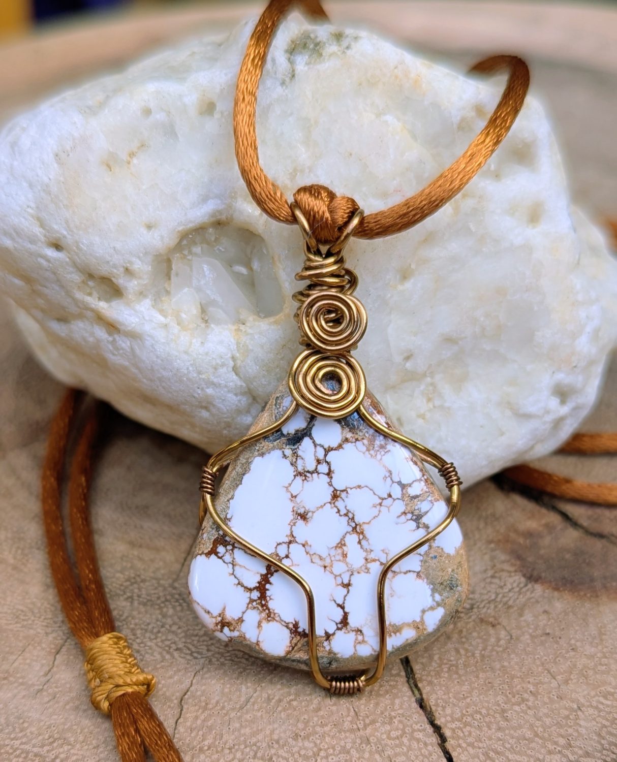 Wire wrapped pendant - Crazy Horse Jasper Wire wrapped pendant - Crazy Horse Jasper