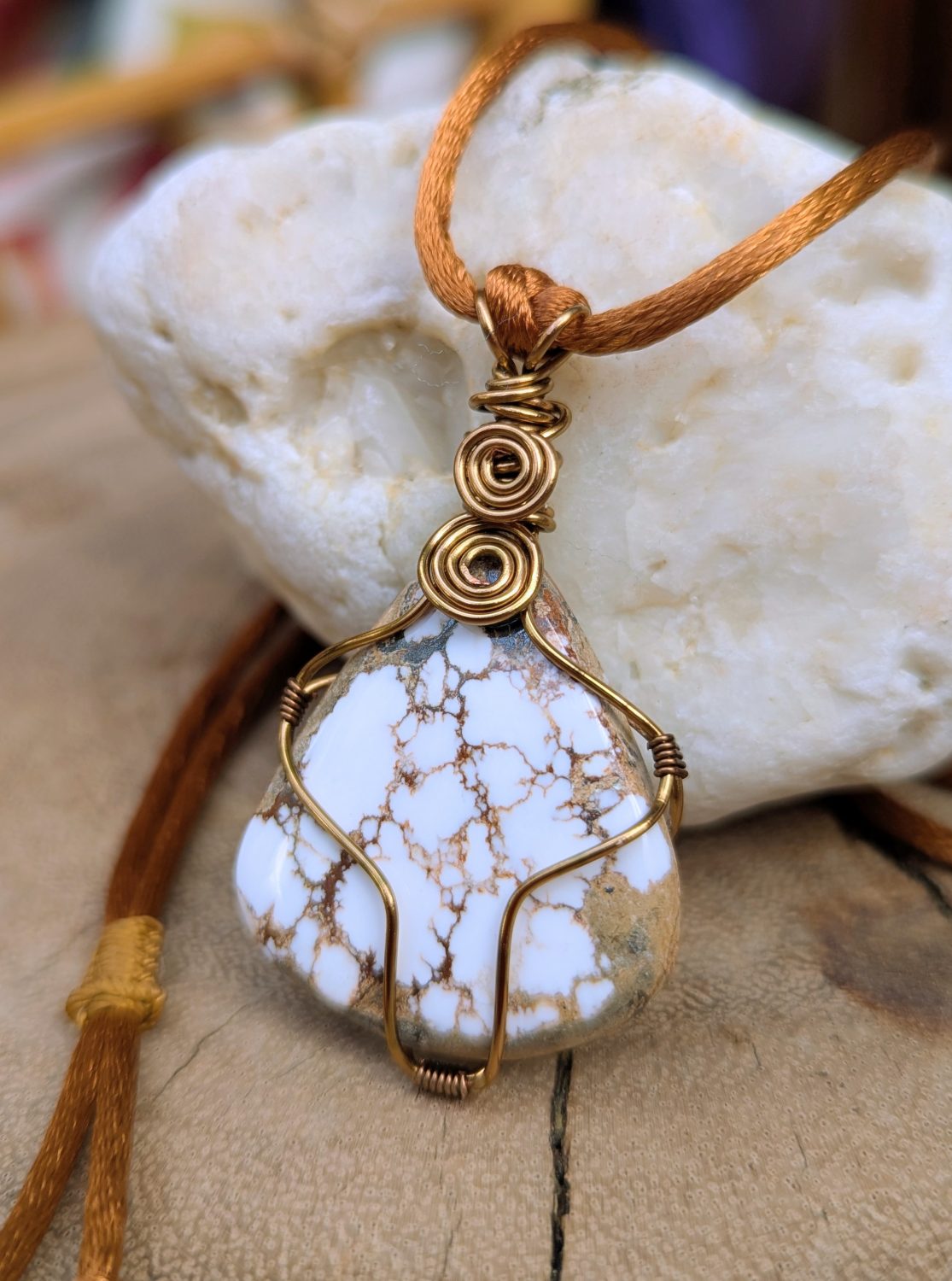 Wire wrapped pendant - Crazy Horse Jasper Wire wrapped pendant - Crazy Horse Jasper