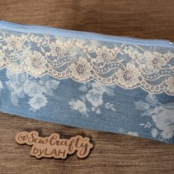 Denim floral patterned cosmetic bag 2 Denim floral patterned cosmetic bag 2