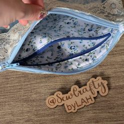 Denim floral patterned cosmetic bag 3 Denim floral patterned cosmetic bag 3