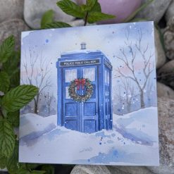 TARDIS in the snow Greetings Card 2 TARDIS in the snow Greetings Card 2