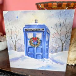 TARDIS in the snow Greetings Card