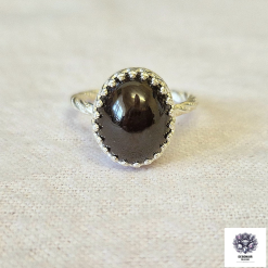 Size O - Star Garnet Sterling Silver Ring