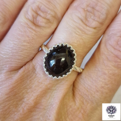 Size O - Star Garnet Sterling Silver Ring 1 Size O - Star Garnet Sterling Silver Ring 2