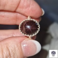 Size O - Star Garnet Sterling Silver Ring 2 Size O - Star Garnet Sterling Silver Ring 3