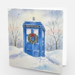TARDIS in the snow Greetings Card 1 TARDIS in the snow Greetings Card 1