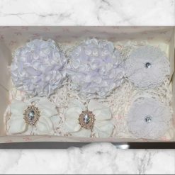 Gift box with hairbows pretty white colors! (6 in 1)